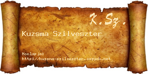 Kuzsma Szilveszter névjegykártya